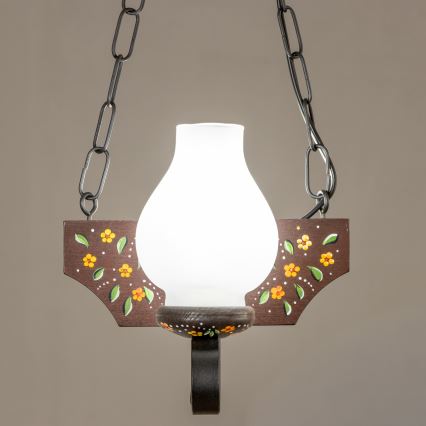 Brilagi - Kroonluchter aan ketting QUEEN 2xE14/40W/230V beuk/wenge