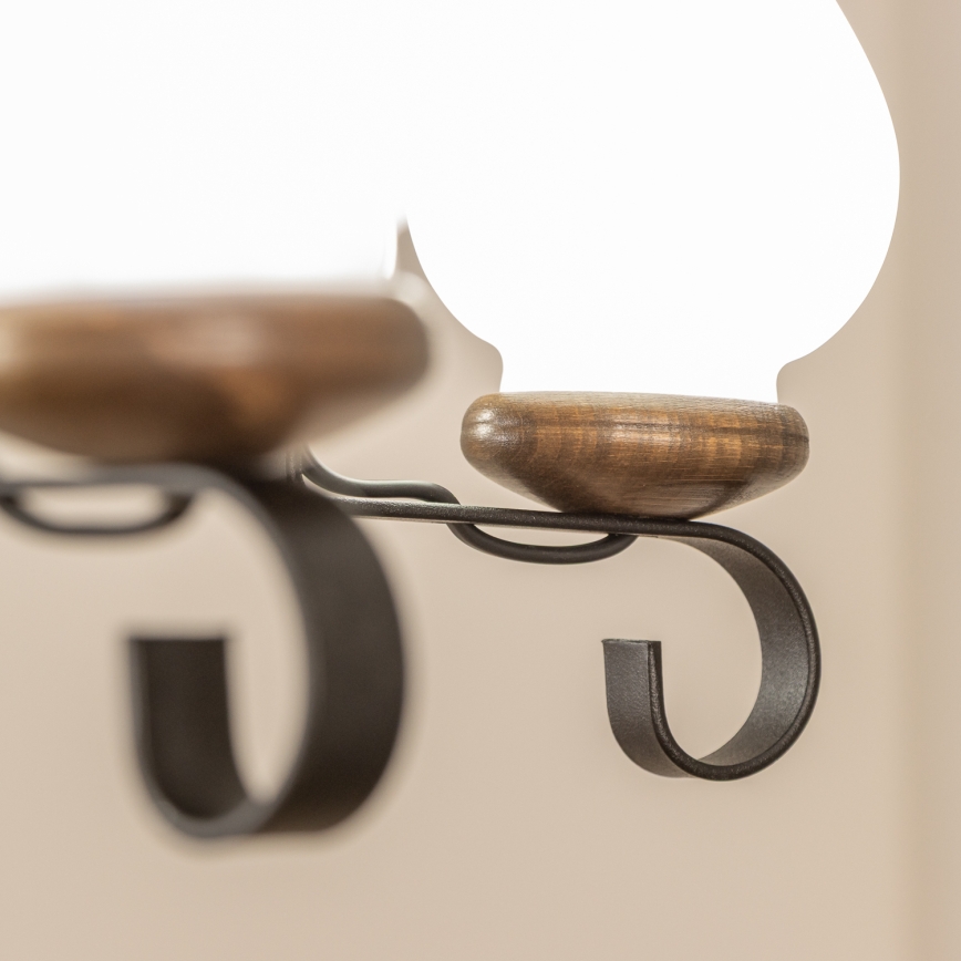 Brilagi - Kroonluchter aan ketting ROATA 5xE14/40W/230V Ø 70 cm beuk/walnoot