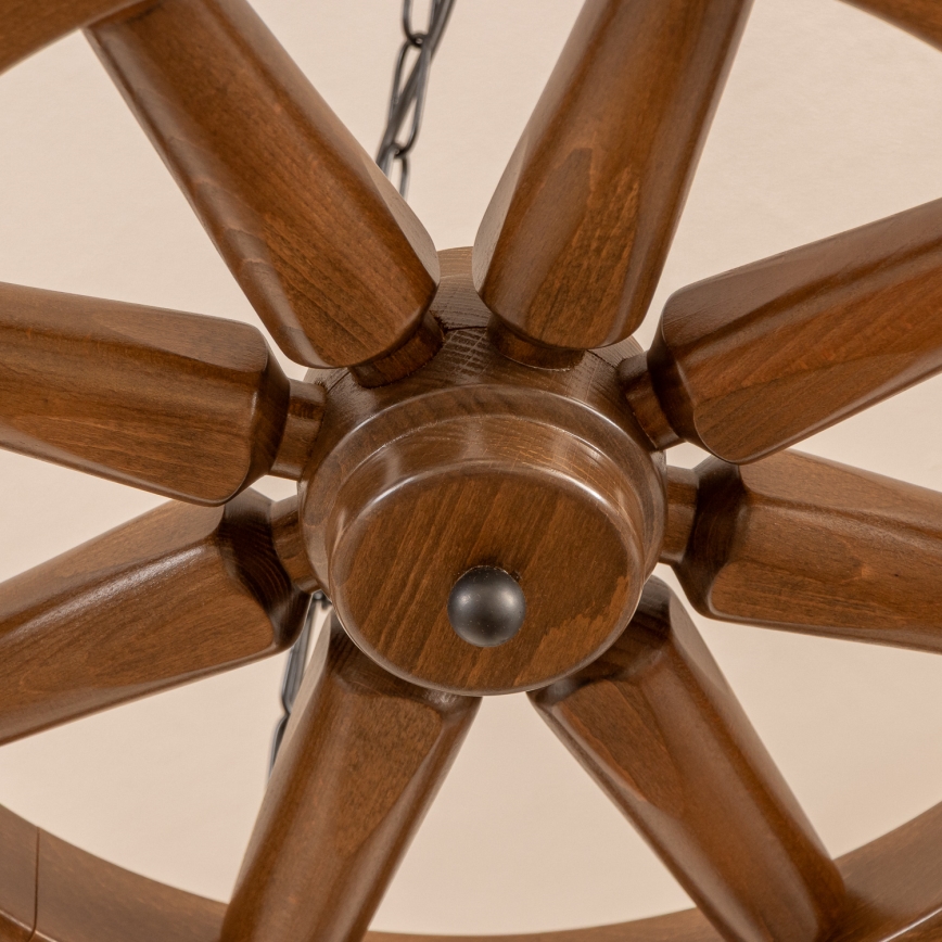 Brilagi - Kroonluchter aan ketting ROATA 5xE14/40W/230V Ø 70 cm beuk/walnoot