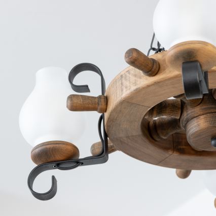 Brilagi - Kroonluchter aan ketting TIMONA 4xE14/40W/230V Ø 50 cm beuk