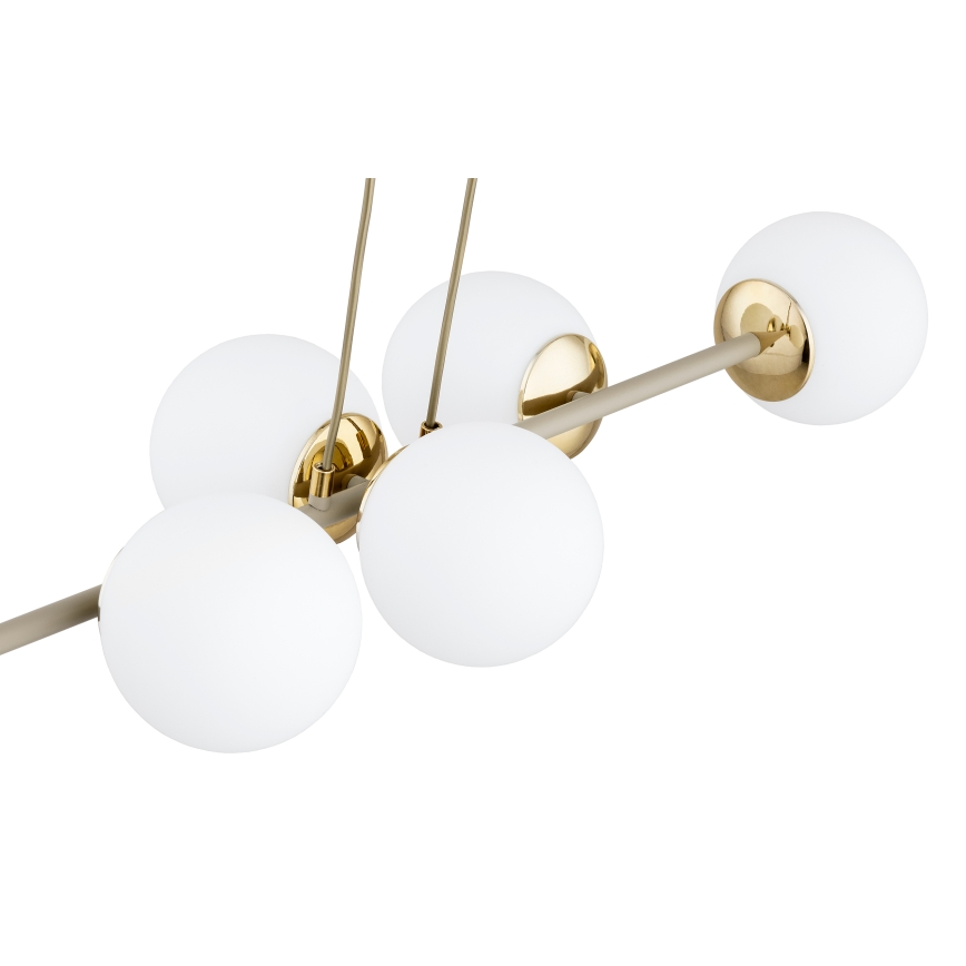 Brilagi - Kroonluchter met kabel MILO ECRU 6xE27/60W/230V beige/goud