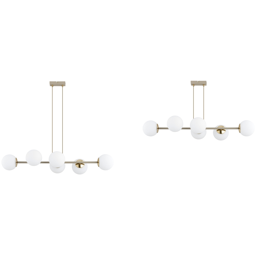 Brilagi - Kroonluchter met kabel MILO ECRU 6xE27/60W/230V beige/goud