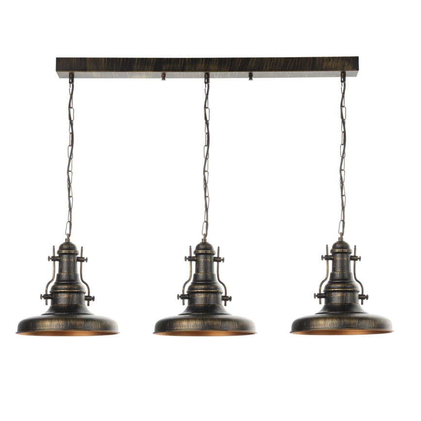 Brilagi - Kroonluchter met ketting PYRONIC 3xE27/40W/230V brons/patina