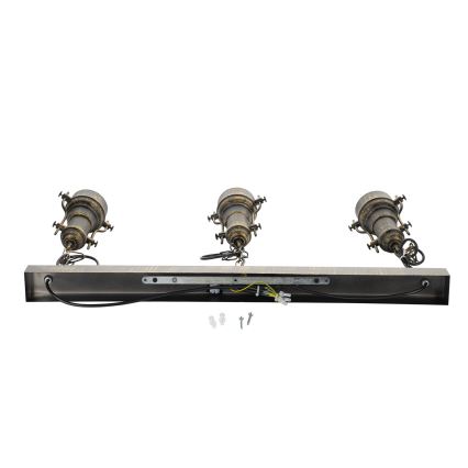 Brilagi - Kroonluchter met ketting PYRONIC 3xE27/40W/230V brons/patina