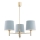 Brilagi - Kroonluchter met staaf MONTE 3xE27/15W/230V blauw/goud
