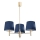 Brilagi - Kroonluchter met stang MONTE 3xE27/60W/230V blauw/goud