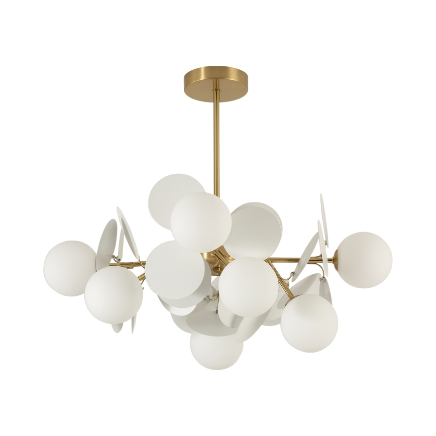 Brilagi - Kroonluchter op staaf BALMO 8xG9/9W/230V Ø 60 cm goud/wit