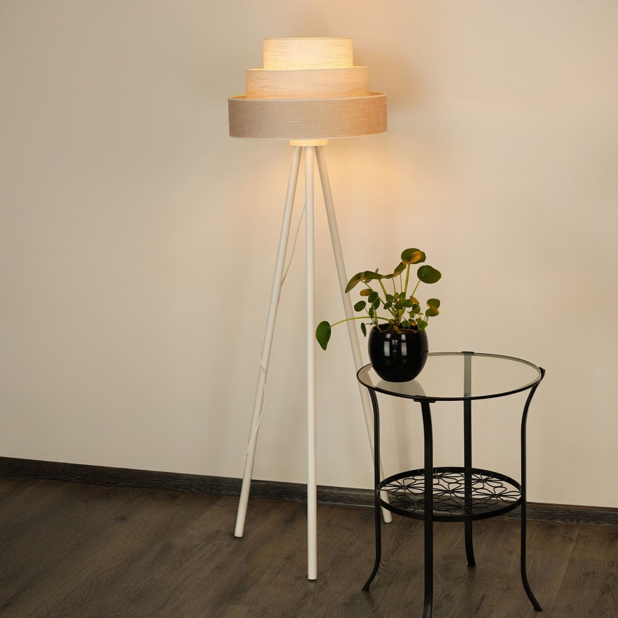 Brilagi - Lampadaire ALASKA LUNETA 1xE27/15W/230V gris/crème