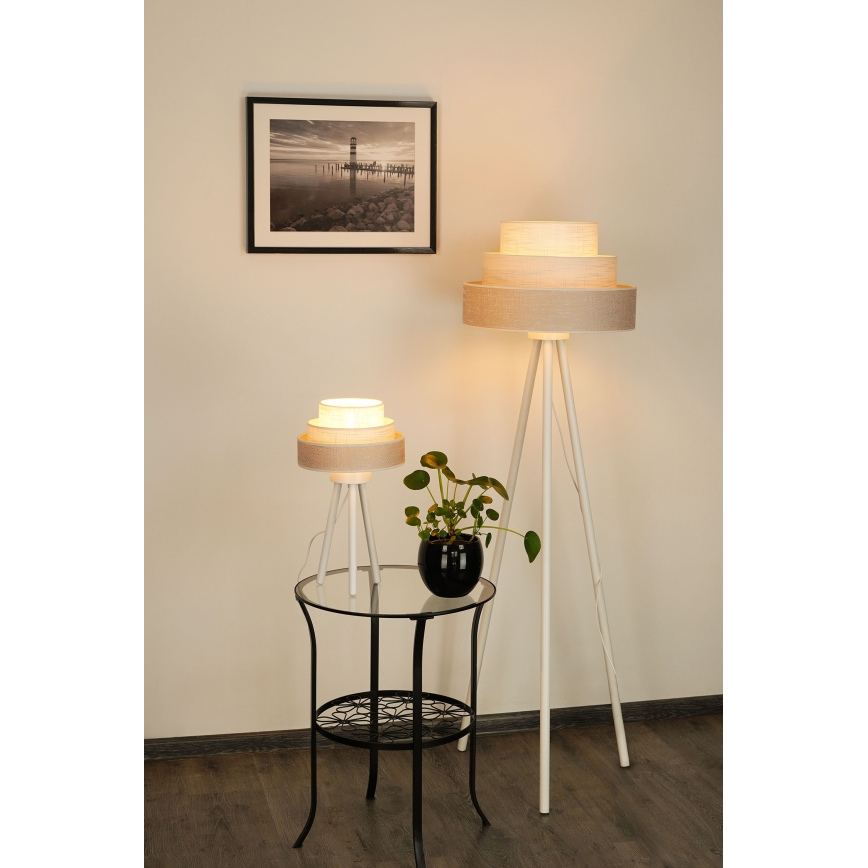 Brilagi - Lampadaire ALASKA LUNETA 1xE27/15W/230V gris/crème