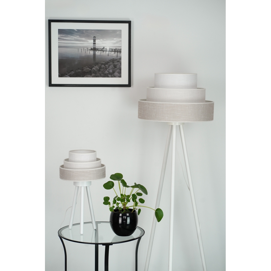 Brilagi - Lampadaire ALASKA LUNETA 1xE27/15W/230V gris/crème