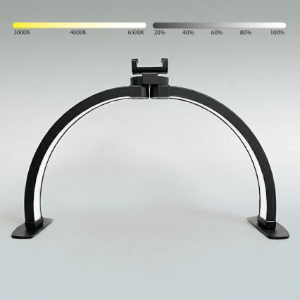 Brilagi - Lampe de table arquée à intensité réglable à LED avec support RADIO LED/25W/24/230V 3000/4000/6500K noir