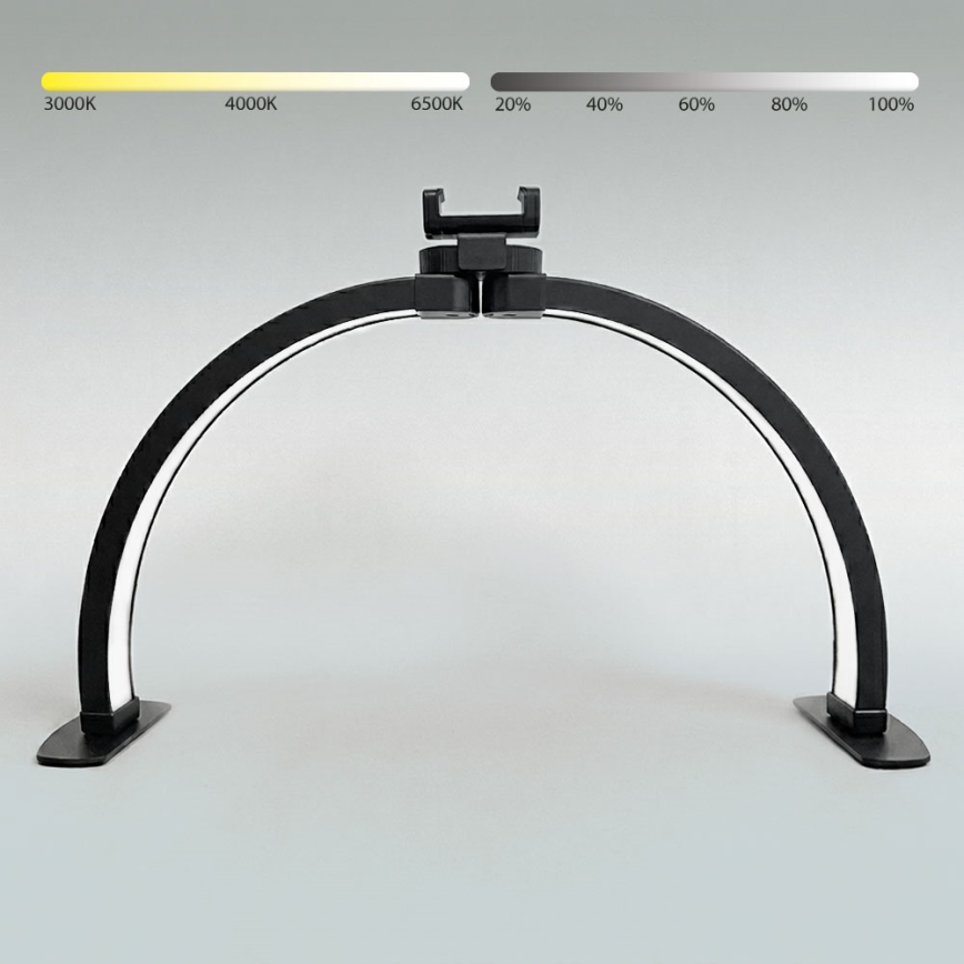 Brilagi - Lampe de table arquée à intensité réglable à LED avec support RADIO LED/25W/24/230V 3000/4000/6500K noir