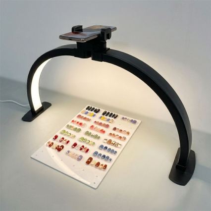 Brilagi - Lampe de table arquée à intensité réglable à LED avec support RADIO LED/25W/24/230V 3000/4000/6500K noir