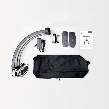 Brilagi - Lampe de table arquée à intensité réglable à LED avec support RADIO LED/25W/24/230V 3000/4000/6500K noir