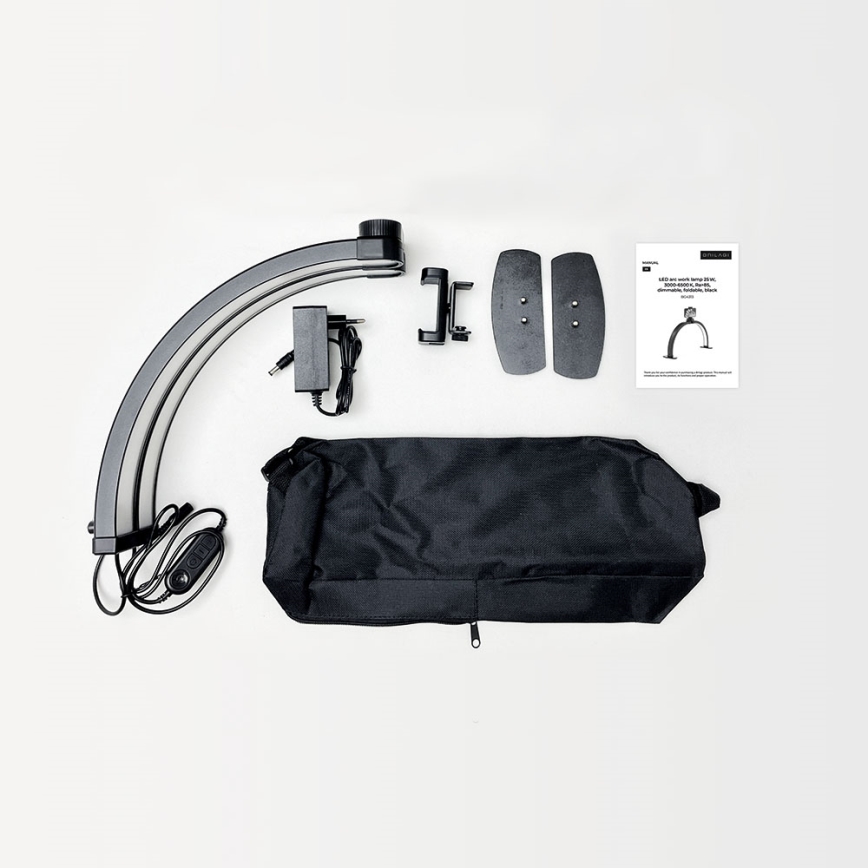 Brilagi - Lampe de table arquée à intensité réglable à LED avec support RADIO LED/25W/24/230V 3000/4000/6500K noir