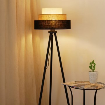 Brilagi - Lampadaire ASPEN LUNETA 1xE27/15W/230V noir/beige/crème