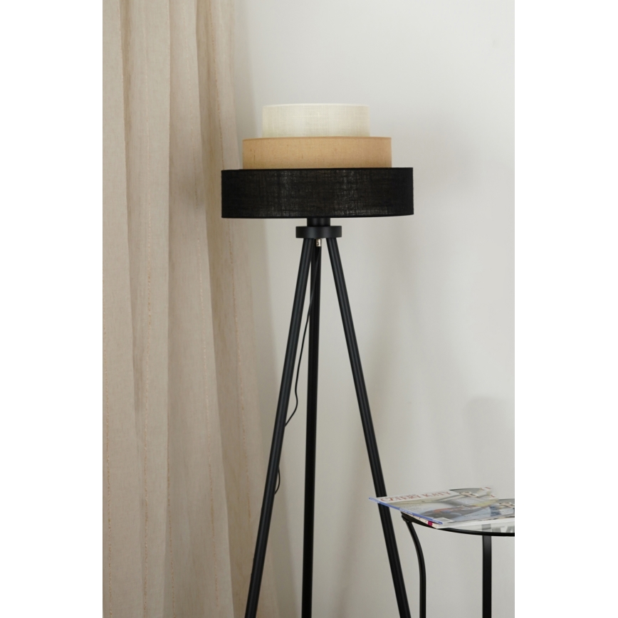 Brilagi - Lampadaire ASPEN LUNETA 1xE27/15W/230V noir/beige/crème