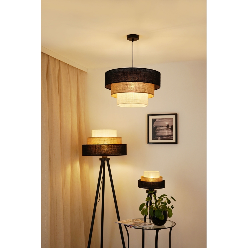 Brilagi - Lampadaire ASPEN LUNETA 1xE27/15W/230V noir/beige/crème
