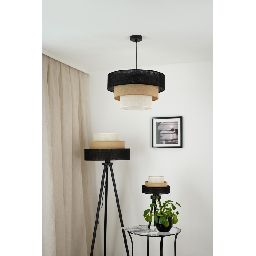 Brilagi - Lampadaire ASPEN LUNETA 1xE27/15W/230V noir/beige/crème