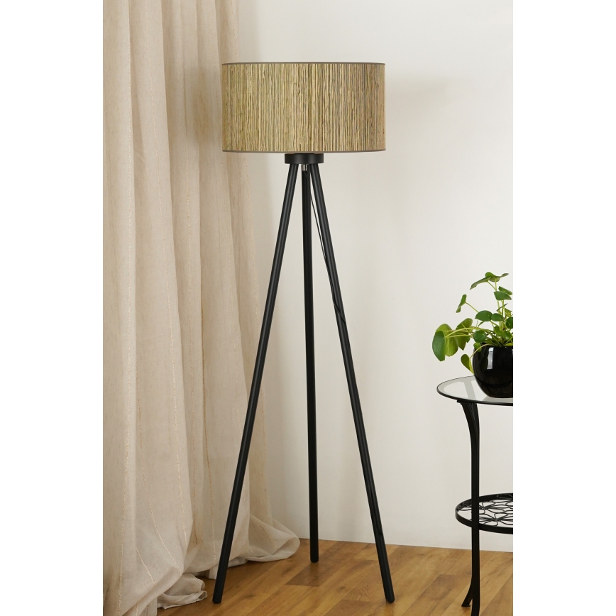 Brilagi - Lampadaire BOSTON ROLLER 1xE27/15W/230V paille marron/doré