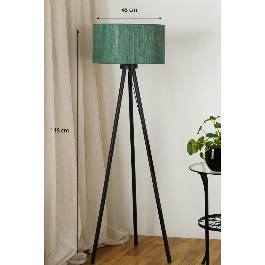 Brilagi - Lampadaire BOSTON ROLLER 1xE27/15W/230V paille vert/doré