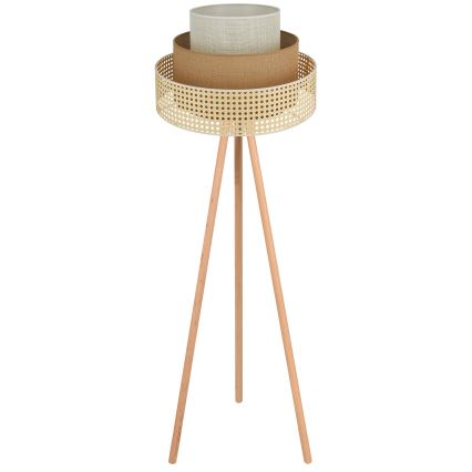 Brilagi - Lampadaire CEDAR LUNETA 1xE27/15W/230V rotin/marron/crème