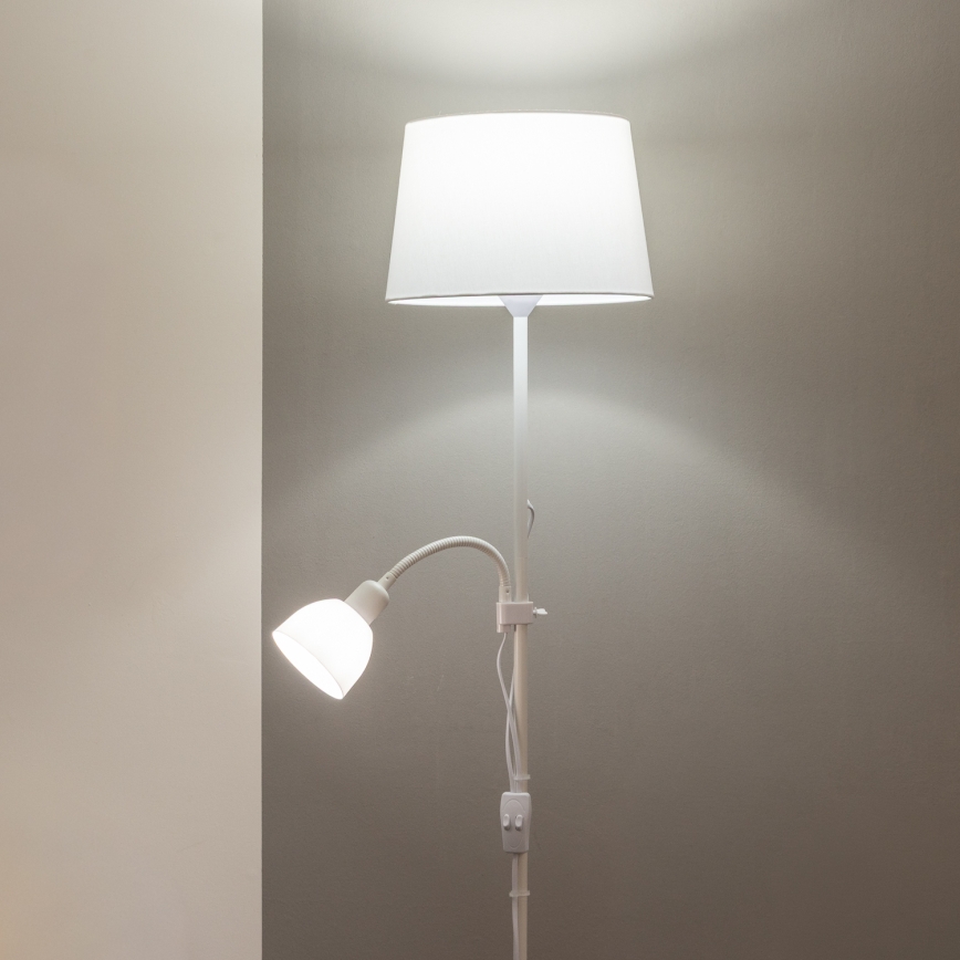 Brilagi - Lampadaire CERIA 1xE27/100W/230V + 1xE14/25W blanc