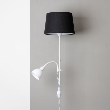 Brilagi - Lampadaire CERIA 1xE27/100W/230V + 1xE14/25W blanc/noir