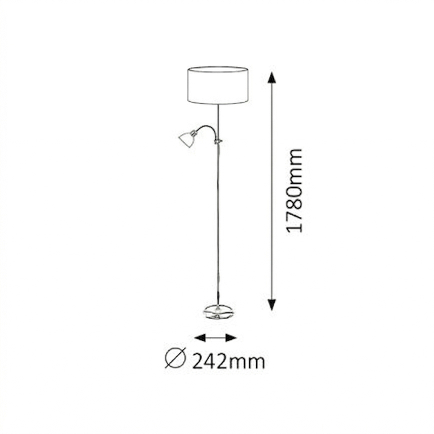 Brilagi - Lampadaire CERIA 1xE27/100W/230V + 1xE14/25W chrome mat/marron