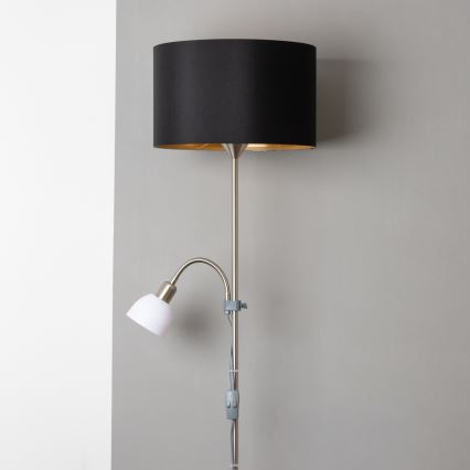 Brilagi - Lampadaire CERIA 1xE27/100W/230V + 1xE14/25W chrome mat/noir