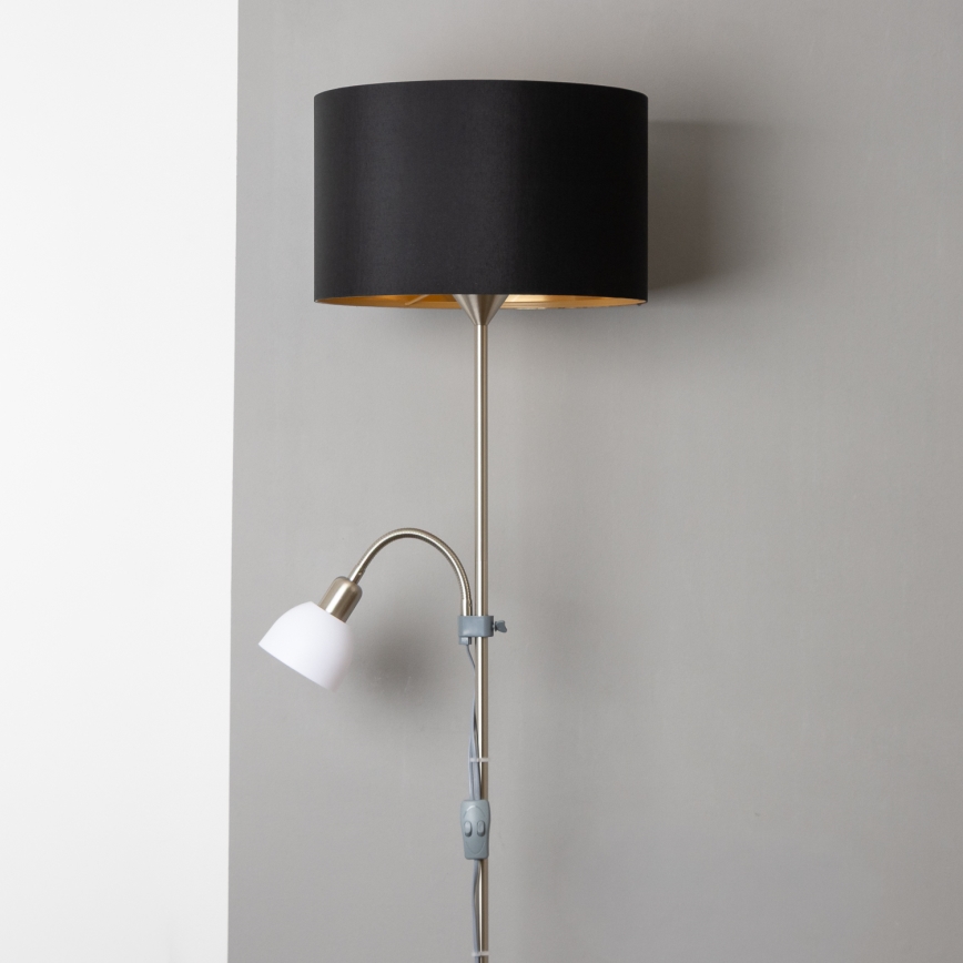 Brilagi - Lampadaire CERIA 1xE27/100W/230V + 1xE14/25W chrome mat/noir