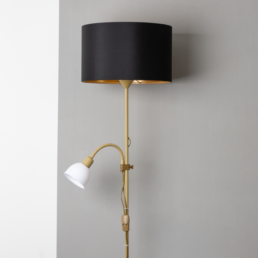 Brilagi - Lampadaire CERIA 1xE27/100W/230V + 1xE14/25W doré/noir