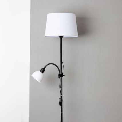 Brilagi - Lampadaire CERIA 1xE27/100W/230V + 1xE14/25W noir/blanc