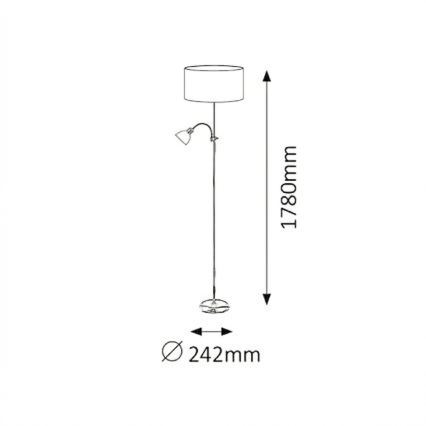 Brilagi - Lampadaire CERIA 1xE27/100W/230V + 1xE14/25W noir/blanc