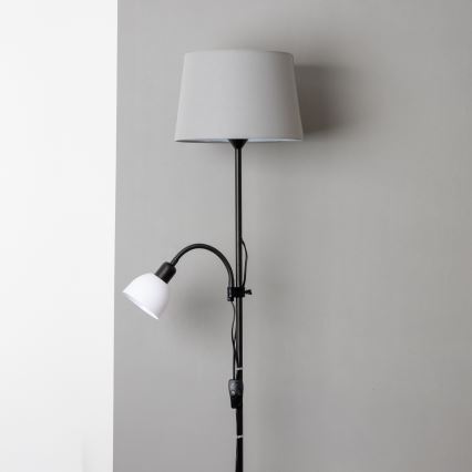 Brilagi - Lampadaire CERIA 1xE27/100W/230V + 1xE14/25W noir/gris