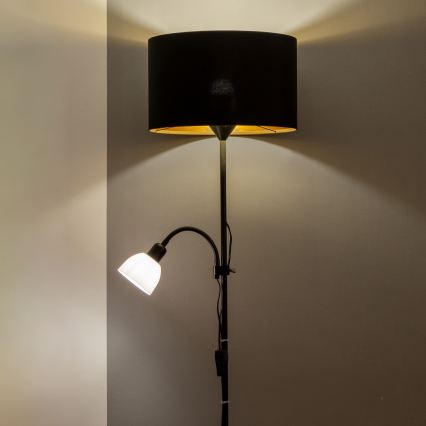 Brilagi - Lampadaire CERIA 1xE27/100W/230V + 1xE14/25W noir