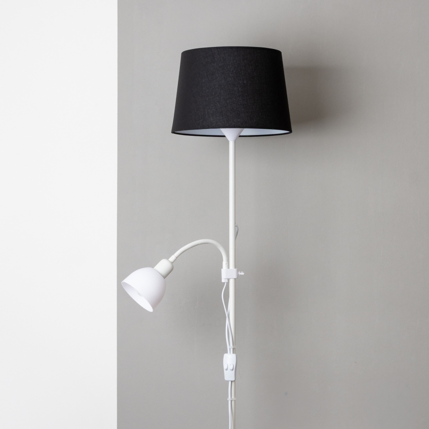 Brilagi - Lampadaire CERIA 2-en-1 1xE27/100W/230V + 1xE14/25W blanc/noir