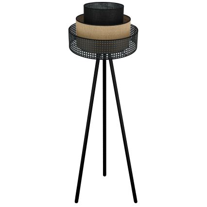 Brilagi - Lampadaire DAKOTA LUNETA 1xE27/15W/230V noir/rotin