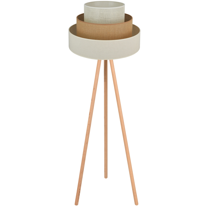 Brilagi - Lampadaire DENVER LUNETA 1xE27/15W/230V beige/marron/crème