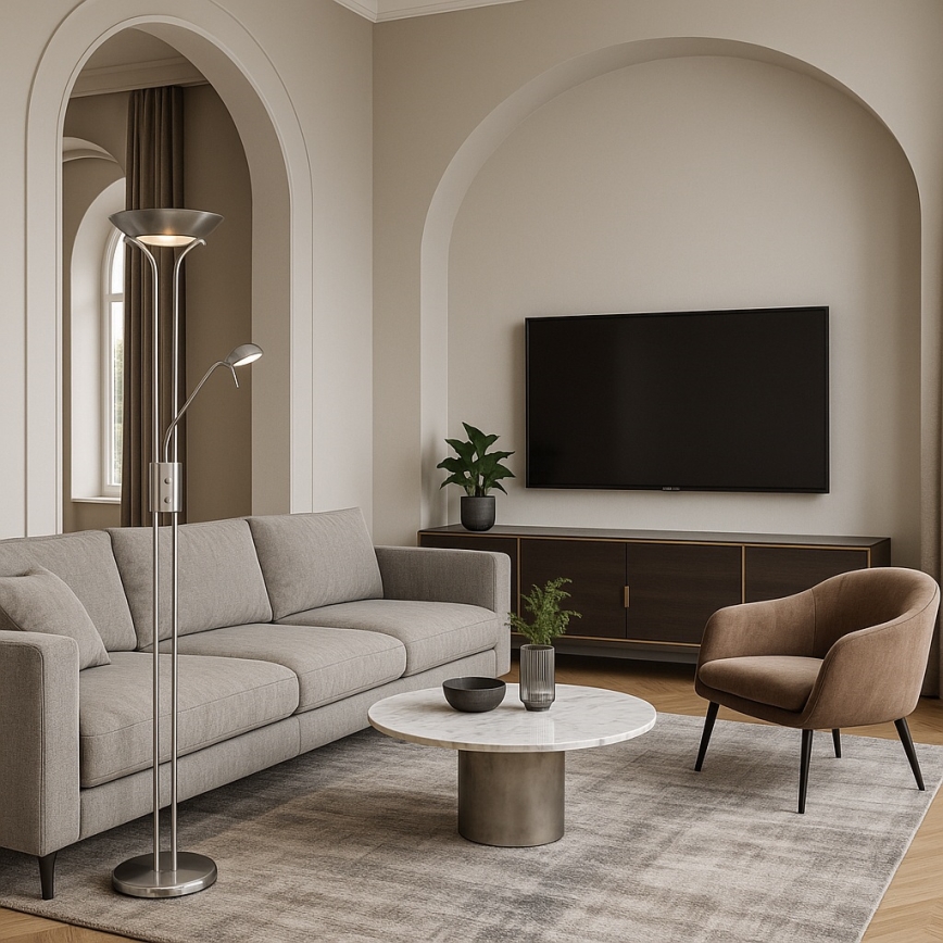 Brilagi - Lampadaire dimmable SCARLETT 1xR7s/230W/230V + 1xG9/40W chrome mat