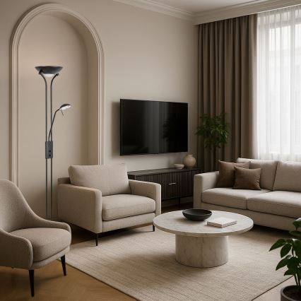 Brilagi - Lampadaire dimmable SCARLETT 1xR7s/230W/230V + 1xG9/40W noir