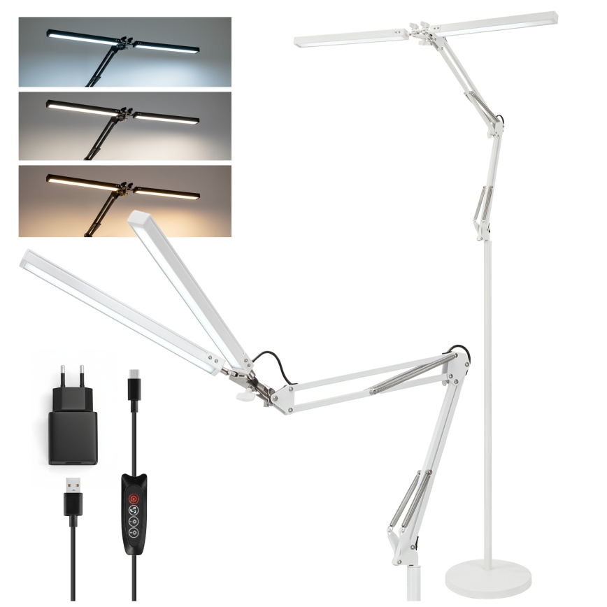 Brilagi - Lampe sur pied flexible dimmable LED VARIO LED/14W/230V 3000-6000K 157 cm blanc