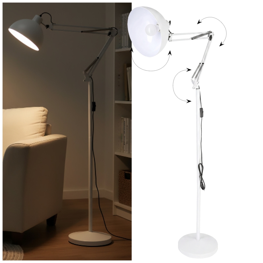 Brilagi - Lampadaire flexible TASKER 1xE27/60W/230V 157 cm blanc
