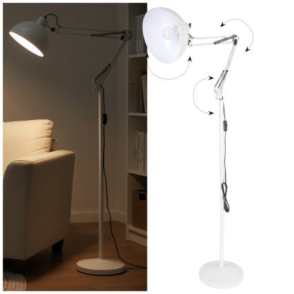 Brilagi - Lampadaire flexible TASKER 1xE27/60W/230V 157 cm blanc