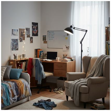 Brilagi - Lampadaire flexible TASKER 1xE27/60W/230V 157 cm noir