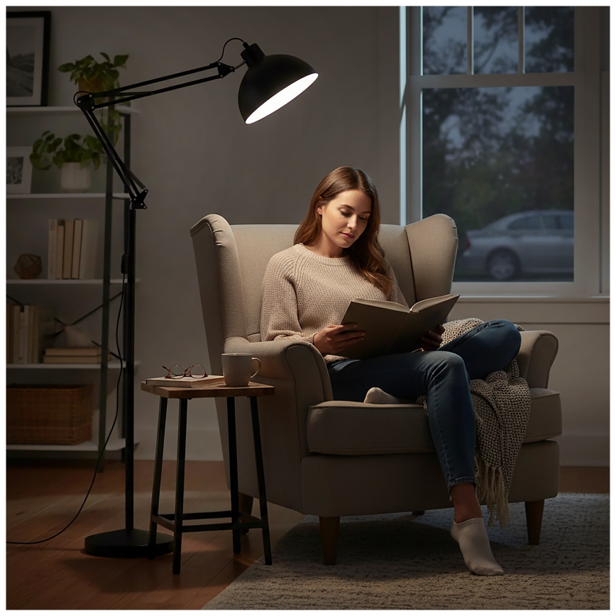 Brilagi - Lampadaire flexible TASKER 1xE27/60W/230V 157 cm noir