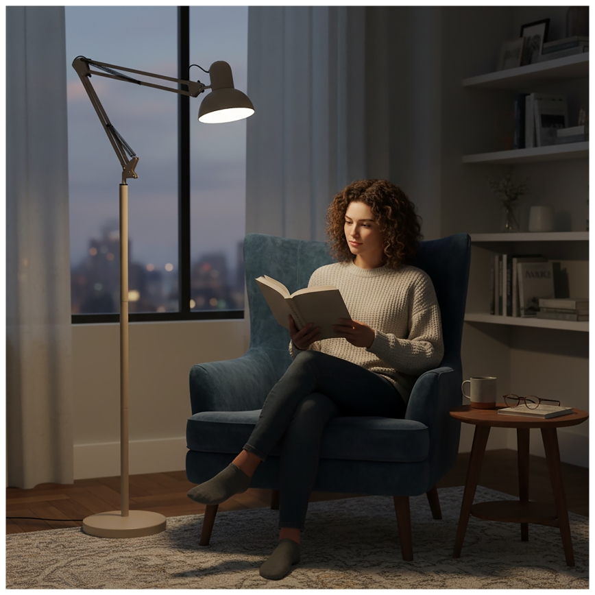Brilagi - Lampadaire flexible TASKER 1xE27/60W/230V 184 cm beige