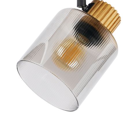 Brilagi - Lampadaire HYGGE 3xE14/15W/230V bois/fumé