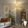 Brilagi - Lampadaire LED CERIA 1x E27, 40 W, 230 V, Ø 40 cm, bambou/blanc