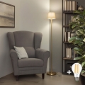 Brilagi - Lampadaire LED CERIA 1xE27/20W/230V Ø 20,5 cm gris/doré